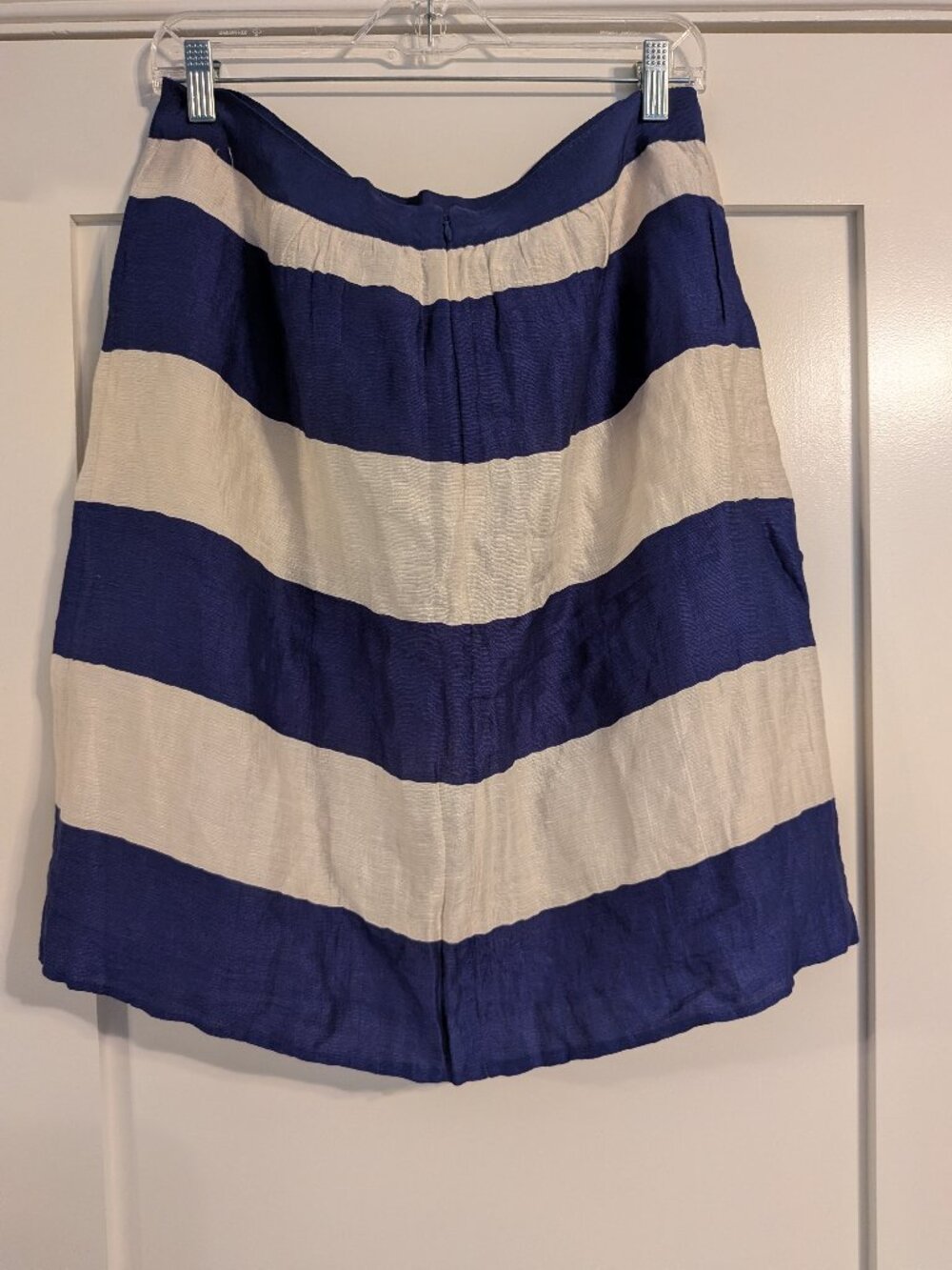 Blue and White Striped Casual Skort